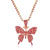 Alloy Crystal Rhinestone Cup Chain Butterfly Pendant Necklaces for Womem WGB1B47-07-1