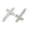 Brass Micro Pave Clear Cubic Zirconia Connector Charms CU-CBADC6C-07P-2