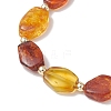 Natural Amber Beads Stretch Bracelets for Women BJEW-JB13253-4