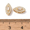 Brass Micro Pave Clear Cubic Zirconia Beads KK-G503-23G-3