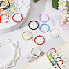 150Pcs 10 Colors Baking Paint Iron Loose Leaf Book Binder Hinged Rings AJEW-CA0005-36-5