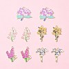 10Pcs 5 Styles Light Gold Plated Alloy Enamel Pendants ENAM-FS0001-87-10