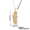 Shiny Brass Clear Cubic Zirconia Religion Saint Jude Pendant Necklaces for Christmas and Birthday Parties PX0651-6-1