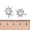 Brass Micro Pave Cubic Zirconia Stud Earring Findings KK-E107-09P-3