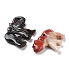 Natural Red Jasper/Unakite/Black Agate/Agate Animal Carved Pendants G-K383-02-2