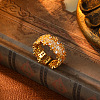 Brass Micro Pave Cubic Zirconia Cuff Rings for Women FS-WG742FB-01-1