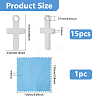 15Pcs 925 Sterling Silver Cross Chain Extender Drops STER-DC0001-56-2