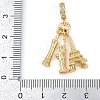 Rack Plating Brass Micro Pave Cubic Zirconia European Dangle Charms KK-P287-21G-3