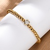 304 Stainless Steel Beads Bracelets BJEW-R027-03G-1