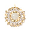 Natural Moonstone Flat Round Pendants PALLOY-MZ00135-05-1