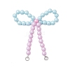 3Pcs 3 Styles Opaque Acrylic Beads with Brass Crimp Beads and Iron Open Jump Rings Pendants PALLOY-JF03487-3
