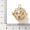 Rack Plating Brass Clear Cubic Zirconia Bead Cage Pendants KK-L224-006G-2