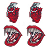 GOMAKERER 4Pcs 2 Style Realistic Heart & Vampire Mouth Polyester Embroidery Cloth Iron On/Sew On Patches AJEW-GO0001-54-1