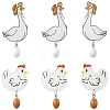 6Pairs 2 Styles Printed Acrylic Pendants OACR-YW0004-57-1-1
