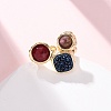 Natural Amethyst/Dyed Jade/Sodalite/Korean Jade/Rose Quartz/Agate Germ Cuff Rings RJEW-M076-05G-6