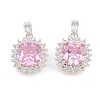 Brass Micro Pave Cubic Zirconia Charms CU-CBAA6E8-06S-02-1