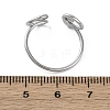 Heart 304 Stainless Steel Open Cuff Rings for Women RJEW-F174-07P-5