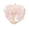 Natural Rose Quartz Pendants PALLOY-JF01449-01-1