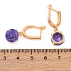 Brass Micro Pave Cubic Zirconia Leverback Earrings EJEW-K300-21G-02-5