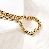 304 Stainless Steel Coffee Bean Chain Bracelets for Women BJEW-B140-01B-G-3