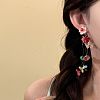 Acrylic & Titanium Alloy & Glass Stud Dangle Earrings for Women WG621FA-01-2