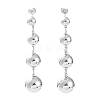 Brass Round Ball Dangle Stud Earrings for Women EJEW-D086-03P-1