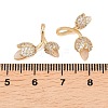 Brass Micro Pave Clear Cubic Zirconia with Resin Charms KK-G552-04G-3