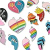 8 Sets 8 Styles Friendship Theme Alloy Enamel Split Pendants FIND-FS0002-31-3