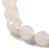 8mm Faceted Round Natural White Jade Beaded Necklaces NJEW-F327-01A-06-2