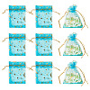 30Pcs Gold Stamping Moon Star Organza Drawstring Gift Bags ABAG-TA0002-21F-1