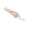 3Pcs 3 Styles Electroplated Natural Quartz Crystal Nuggets Copper Wire Wrapped Pendants PALLOY-JF03128-09-4