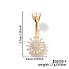 Shiny Sunflower Brass Full Crystal Rhinestone Belly Button Rings AG8892-4-1