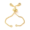 Rack Plating Adjustable Brass Box Chain Slider Bracelet Making KK-M285-03G-1