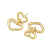 Rack Plating Hollow Heart Brass Stud Earrings EJEW-C116-05G-2