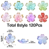 120Pcs 8 Colors Acrylic Bead Caps OACR-FS0001-83-4