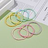 7Pcs 7 Colors Candy Colors Acrylic Round Beaded Stretch Bracelets Set for Women BJEW-JB08061-2