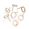 Brass Stud Earrings X-EJEW-F189-03G-NF-1