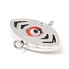 Handmade Evil Eye Lampwork Round Bead Connector Charm PALLOY-JF01781-5