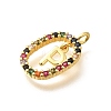 Brass Micro Pave Cubic Zirconia Pendants ZIRC-P123-01G-P02-2
