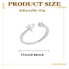 1Pc Letter Brass Rhinestone Open Cuff Rings for Women AJEW-LP0004-47P-S-2