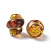 Golden Metal Enlaced Acrylic Beads OACR-H019-10-2