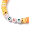 Polymer Clay Heishi Beads Stretch Bracelets BJEW-JB05711-4