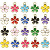 50Pcs 10 Colors Alloy Enamel Pendants ENAM-CJ0003-68-1