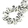 Handmade Printed Porcelain Beads Strand PORC-T133-02F-4