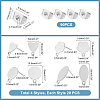 80Pcs 4 Style 304 Stainless Steel Stud Earring Findings and 90Pcs Ear Nuts STAS-UN0034-92-4