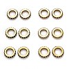 Brass Micro Pave Cubic Zirconia European Beads KK-B028-18G-1