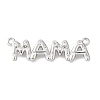 Mother's Day Brass Micro Pave Clear Cubic Zirconia Word Mama Connector Charms KK-V007-36P-1