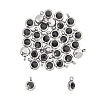 Trendy Original Color 304 Stainless Steel Grade A Rhinestone Flat Round Charm Pendants RB-UN0001-02P-2