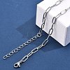 304 Stainless Steel Paperclip Chain Necklaces for Women Men NJEW-G161-01P-3