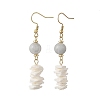 Natural Sea Shell Square Heishi Beads Dangle Earrings and Bracelets SJEW-JS01388-12